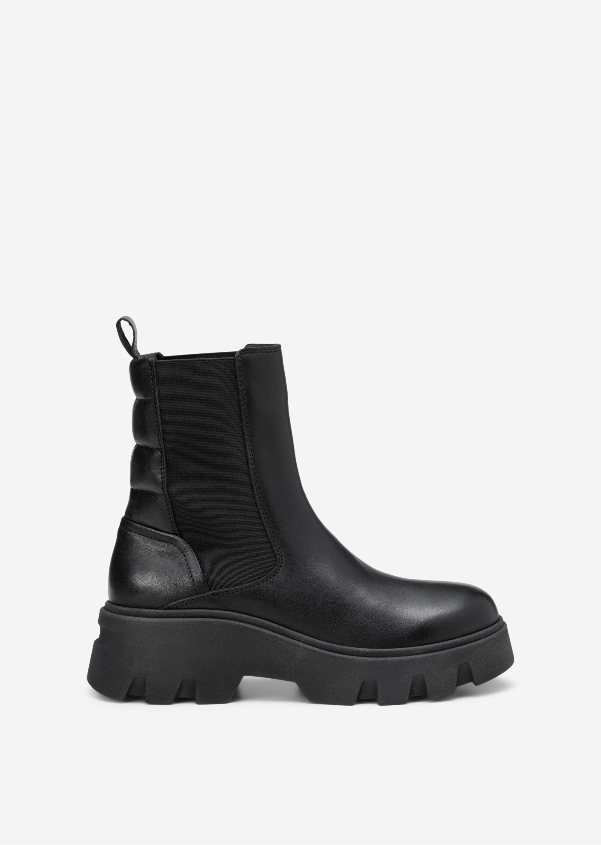Hoher Chelsea-Boot mit rückseitigen Stepp-Details