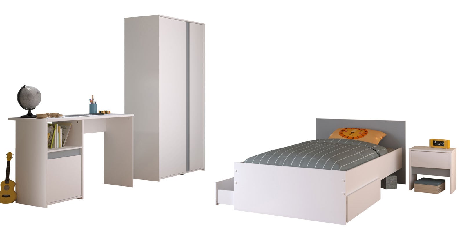 Parisot Kinderzimmer Pirouette 23 weiß / rosa / grau