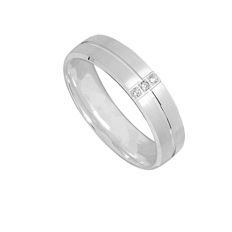 Bague Mixte - Or 18 Carats - Diamant 0,03 Carats