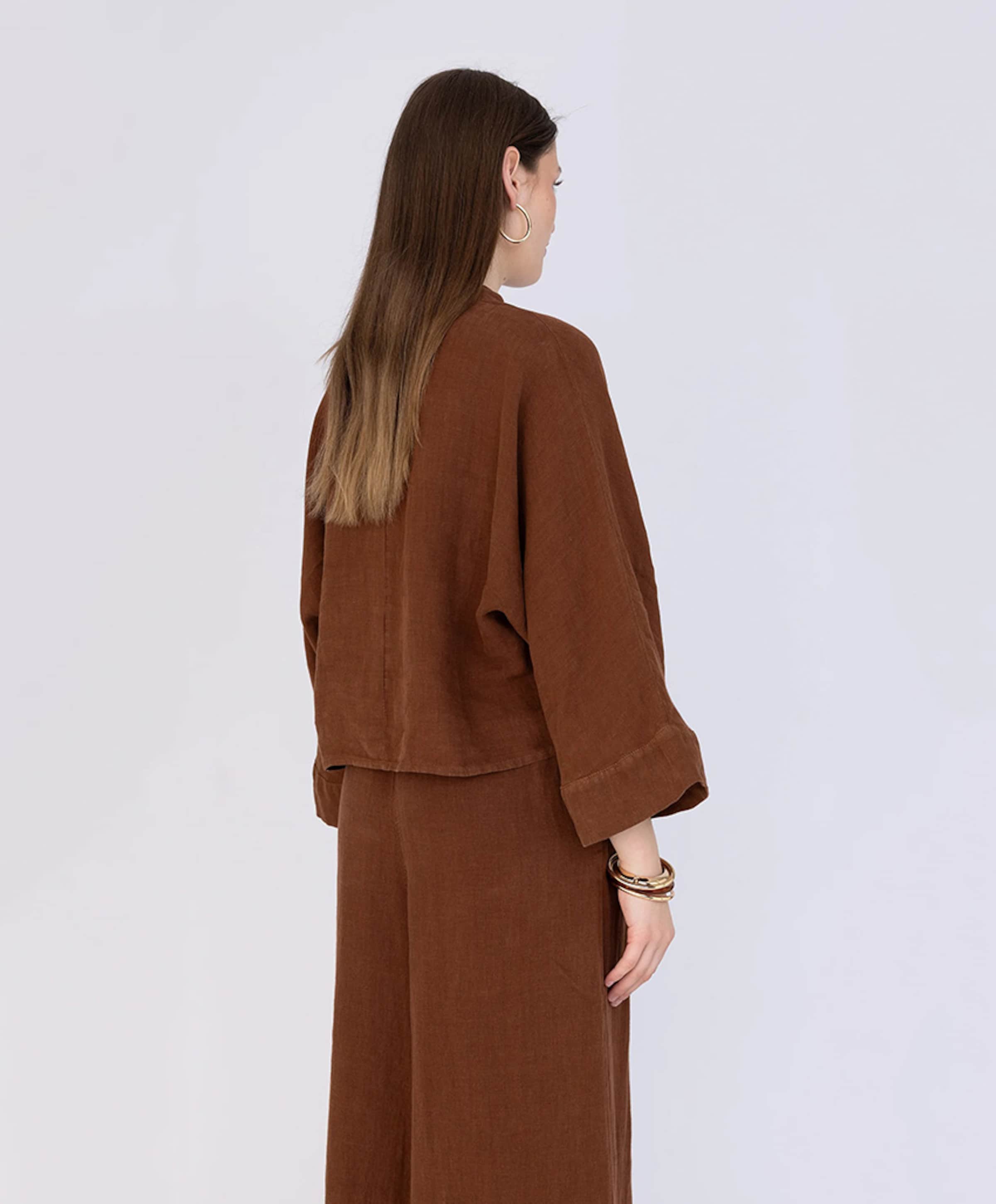 Anna Dames blouse bruin