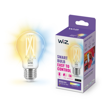 WiZ Connected LED peer E27 60W filament helder koel tot warmwit licht dimbaar