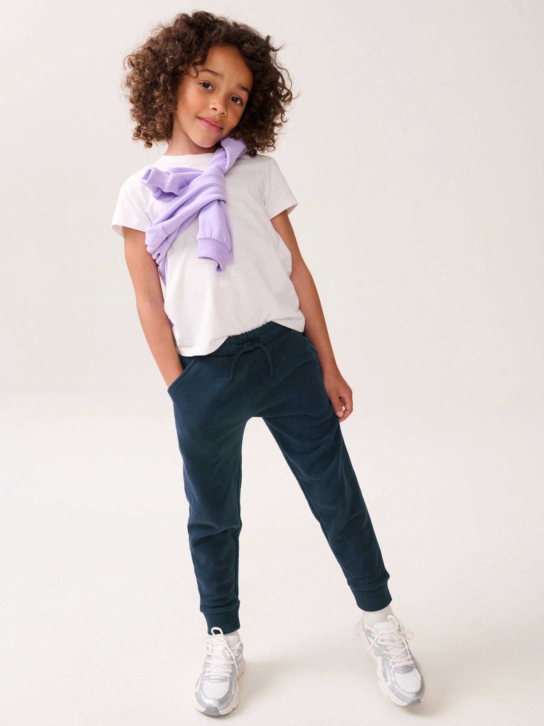 Marineblauw - Joggingbroek gevoerd met fleece (3-16jr)