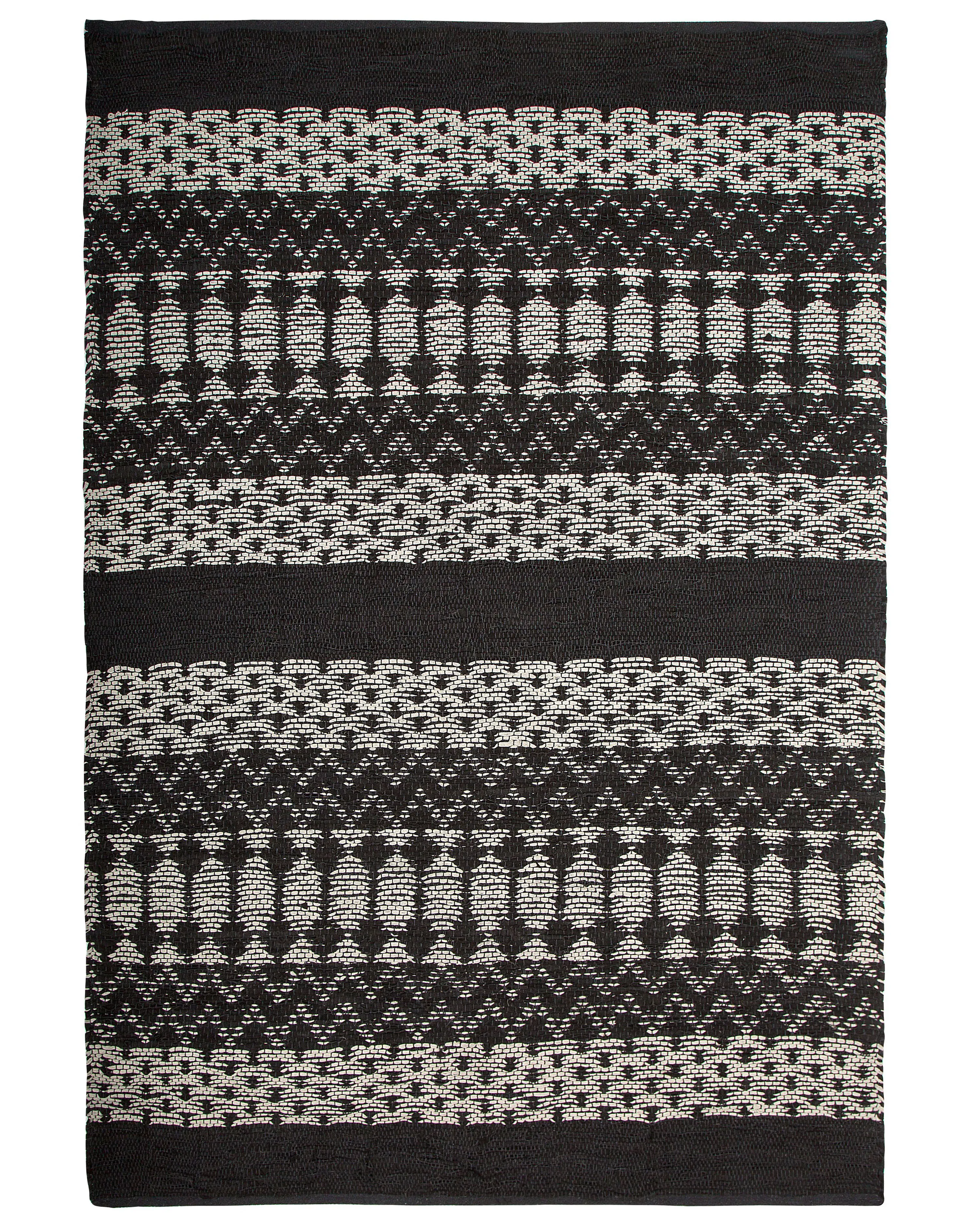 Vloerkleed SOKUN Zwart 140 x 200 cm Leer