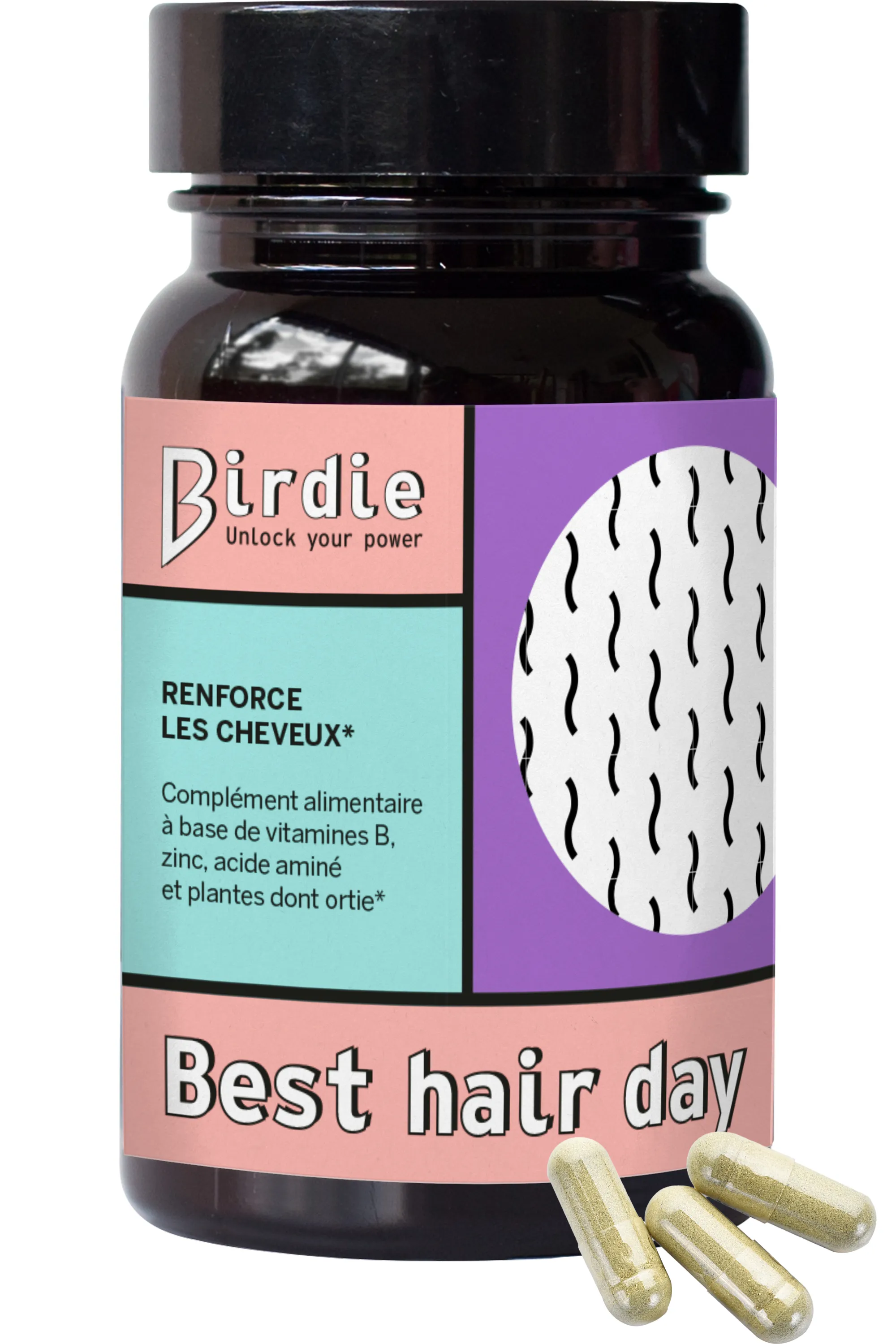 Birdie Compléments alimentaires réparation et pousse capillaire Best hair day-8.9 g