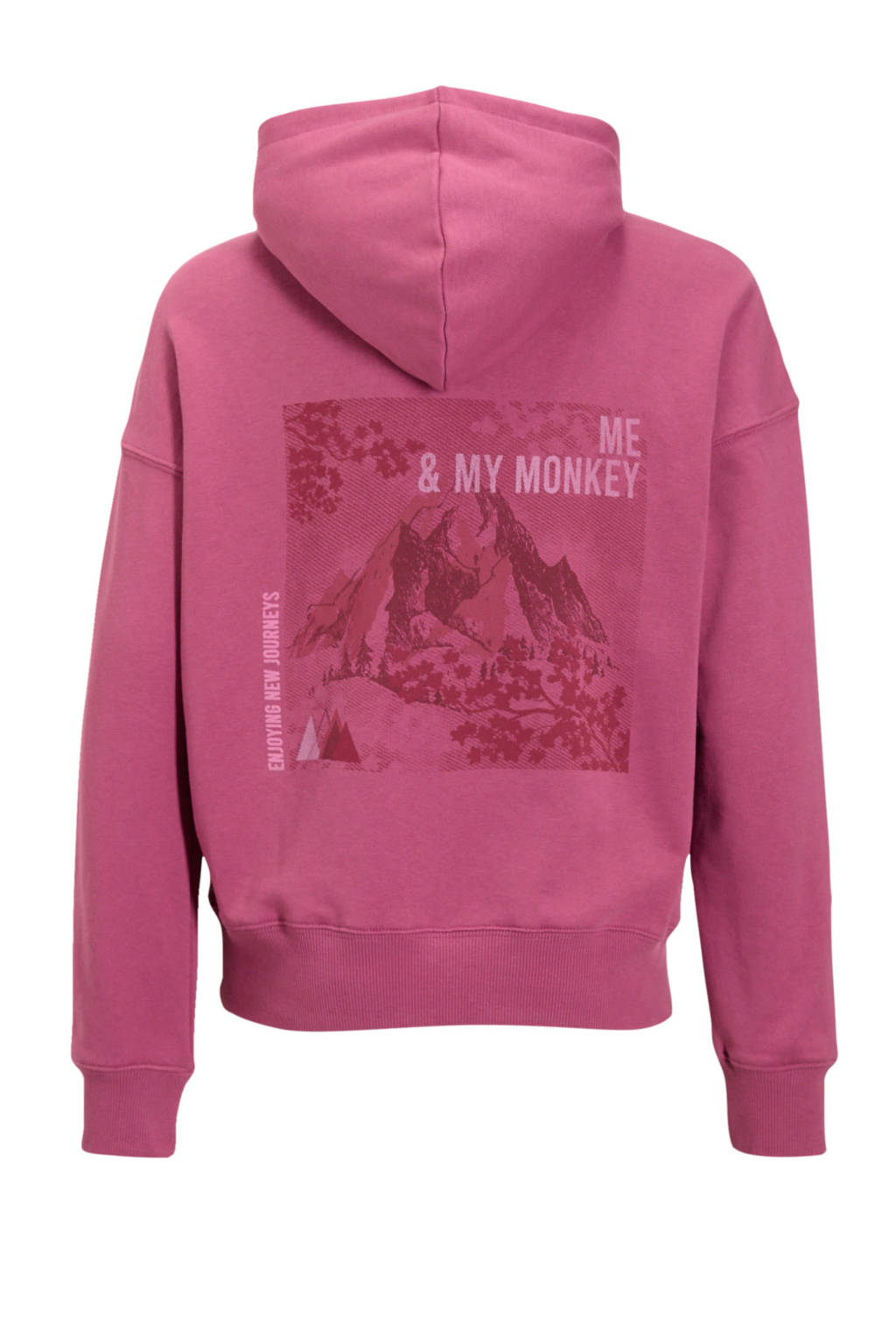 Me & My Monkey hoodie Roni met backprint paars