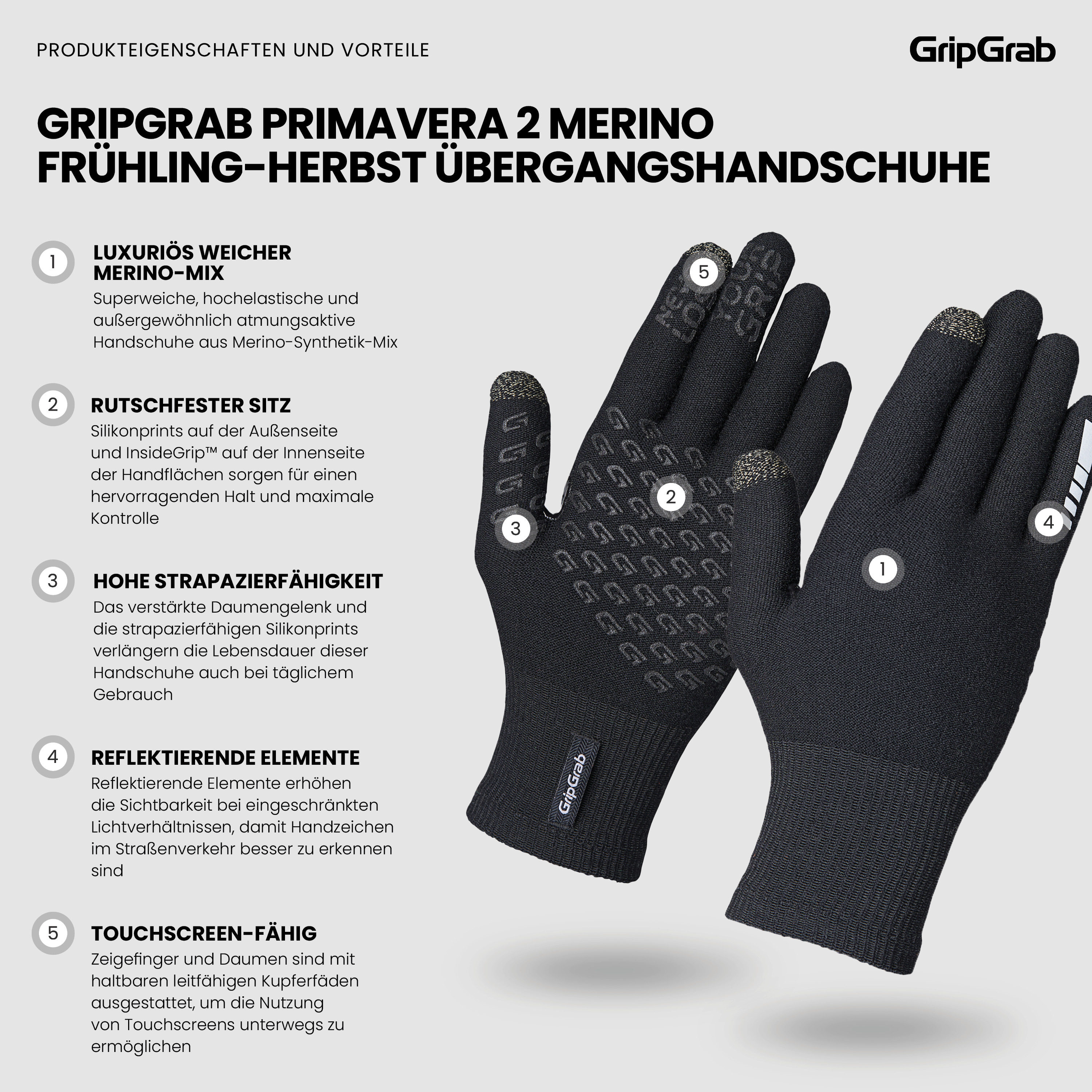 Primavera 2 Merino Spring-Autumn Gloves