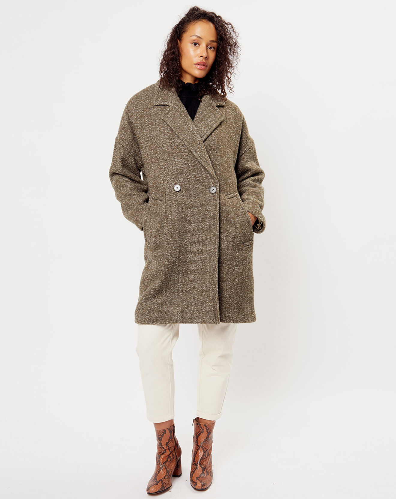 See u Soon Manteau en Laine mélangée Elisabeth khaki