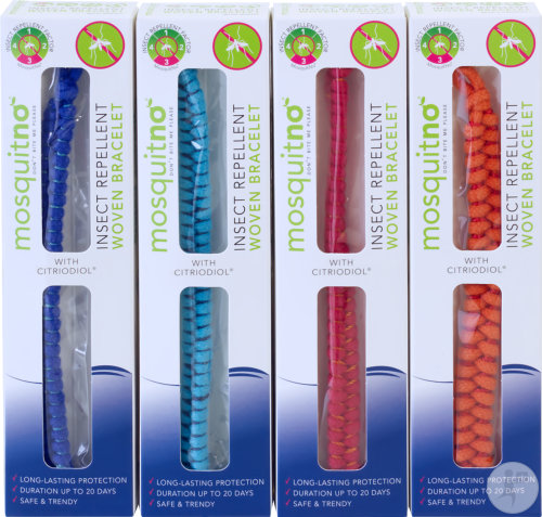 MosquitNo Bracelet Tricoté Répulsif Avec Citriodiol Rouge 1 Pièce