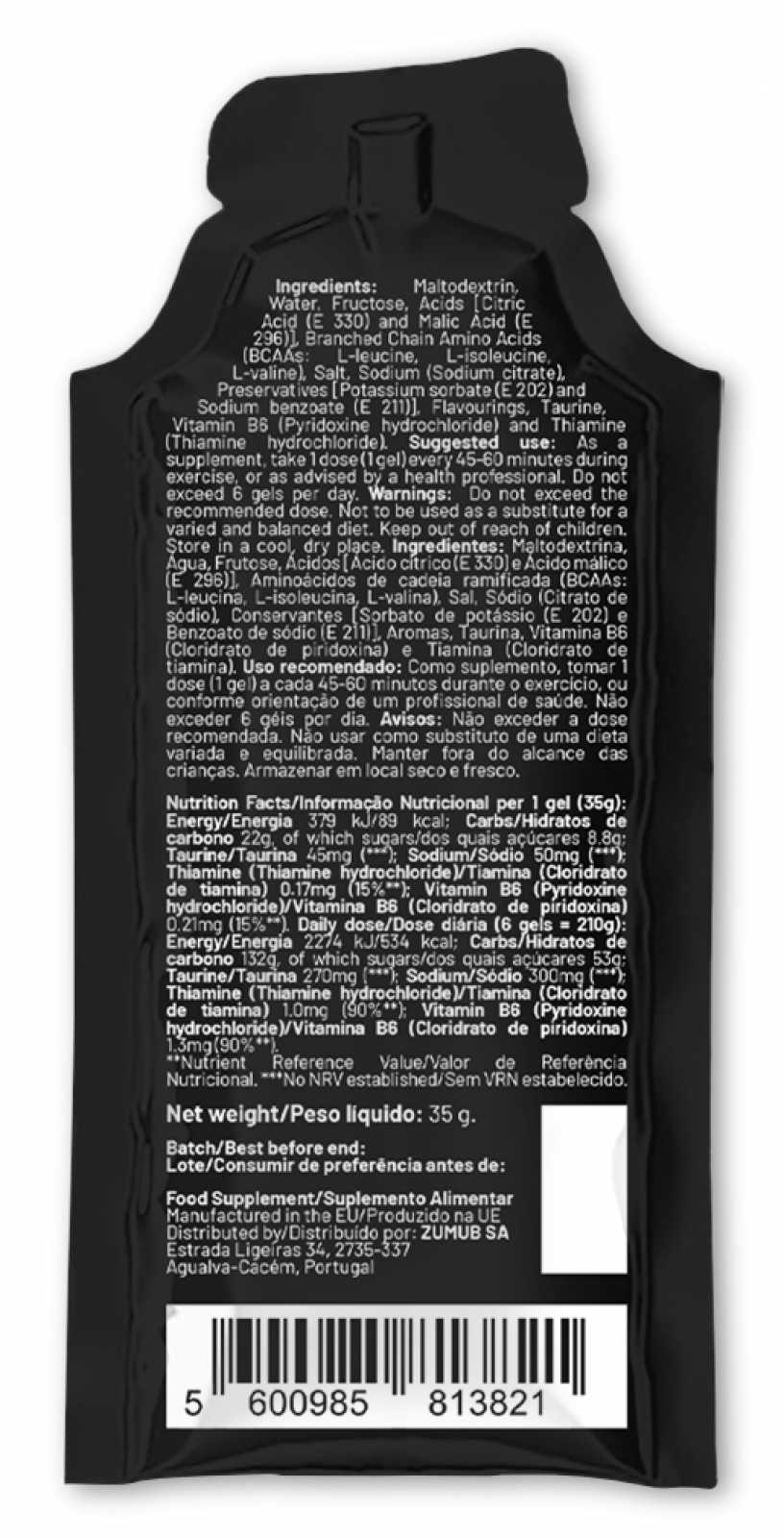 Gel energético Zumub sabor morango 35g