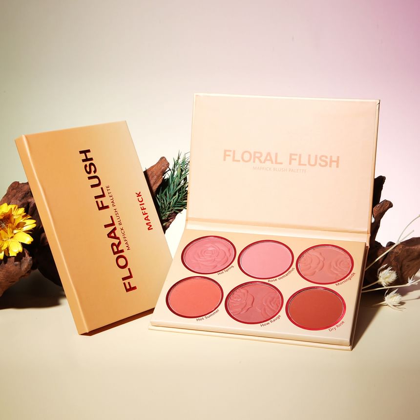 MAFFICK - Bloem reliëf 6-kleuren blush palet - 2 soorten