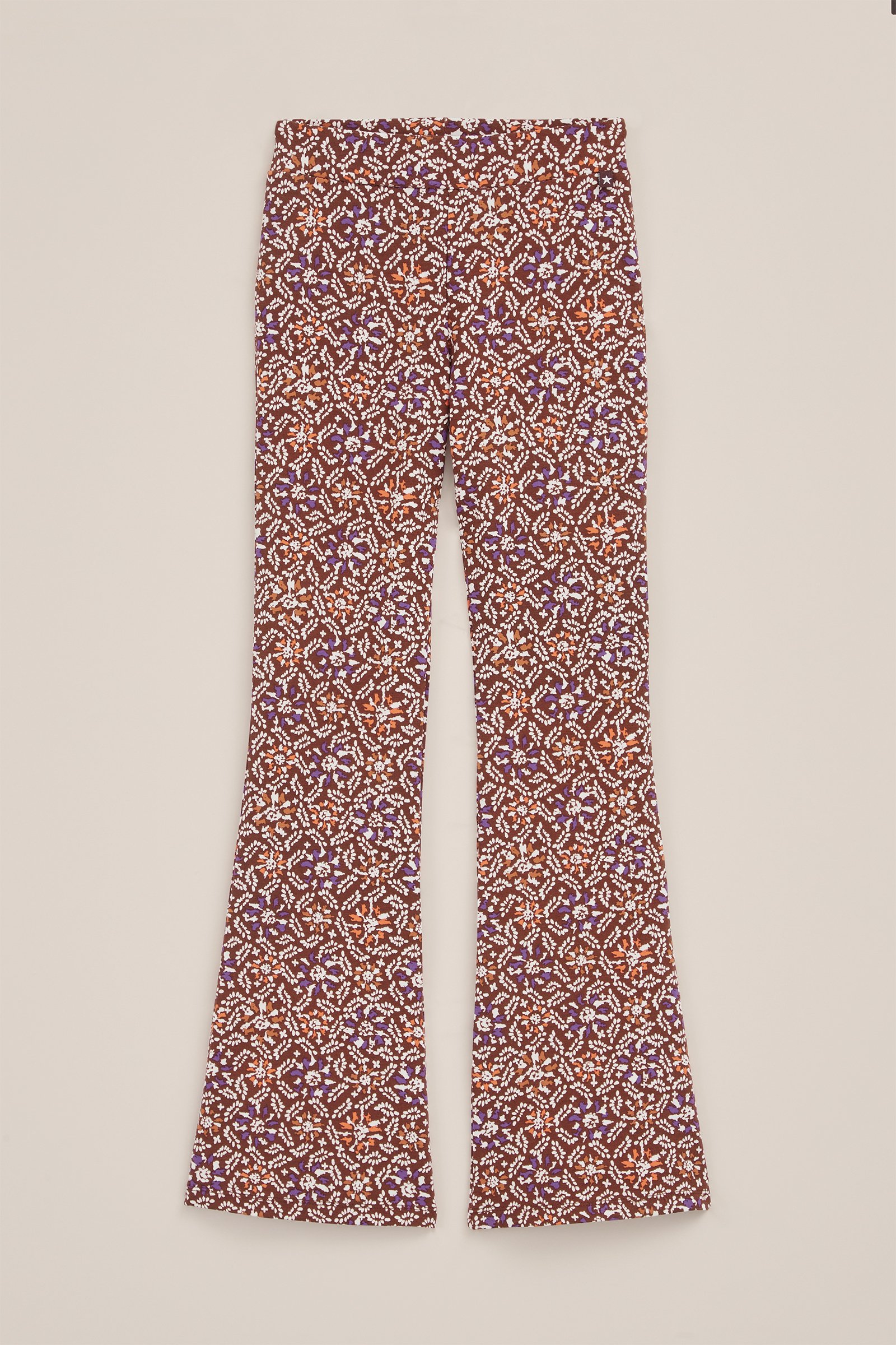 Meisjes flared legging met dessin WE Fashion Roestbruin