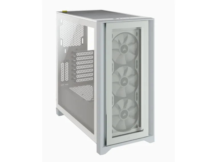 Corsair iCUE 4000X RGB – Miditower - ATX - ingen strømforsyning - Hvid - USB/Lyd