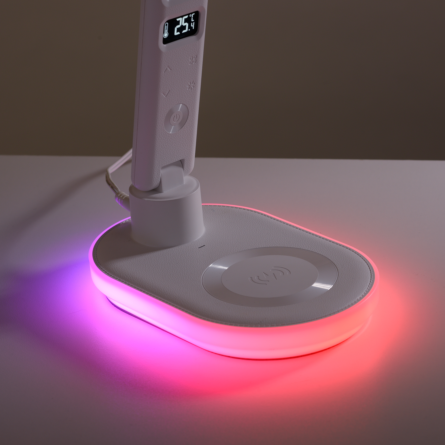 LED-Tischleuchte - weiß - Touchdimmer - Wireless Ladefunktion