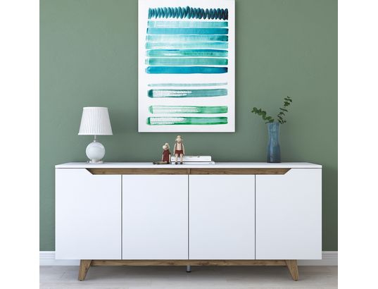 CONCEPT1 - Bahut Gd102 1874 noyer blanc 180 x 45 x 78,6cm