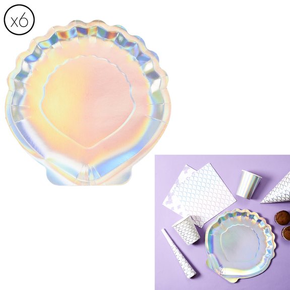 6 assiettes en carton Sirène