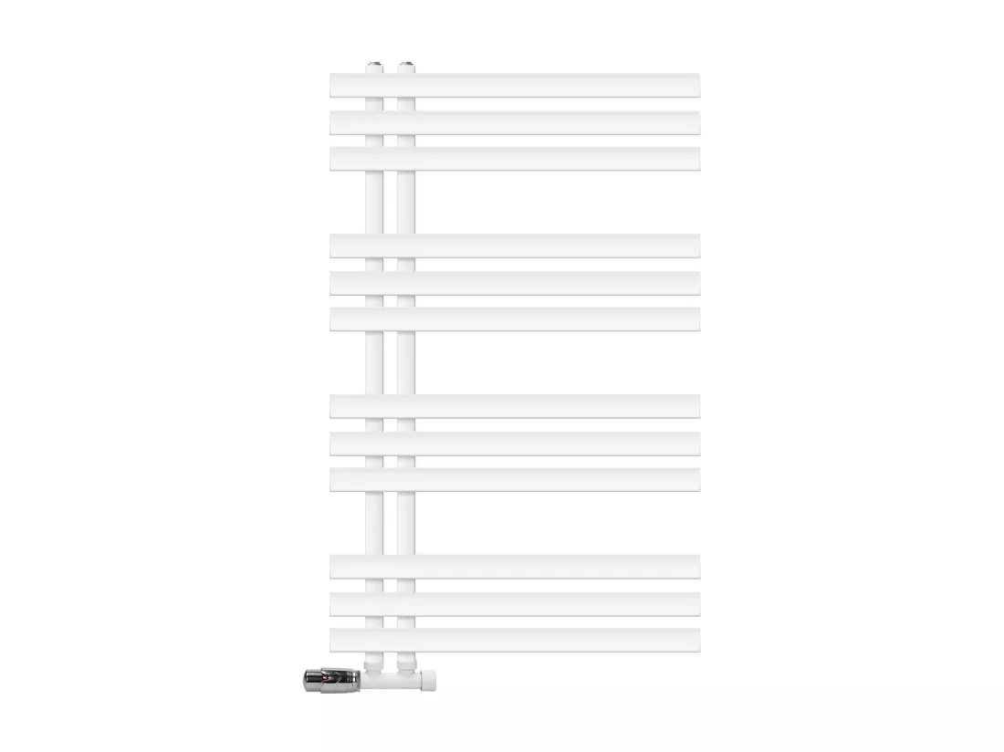 Radiateur de Salle de Bain Iron EM 600x1000 mm Blanc Raccord Central au Bas avec Garniture