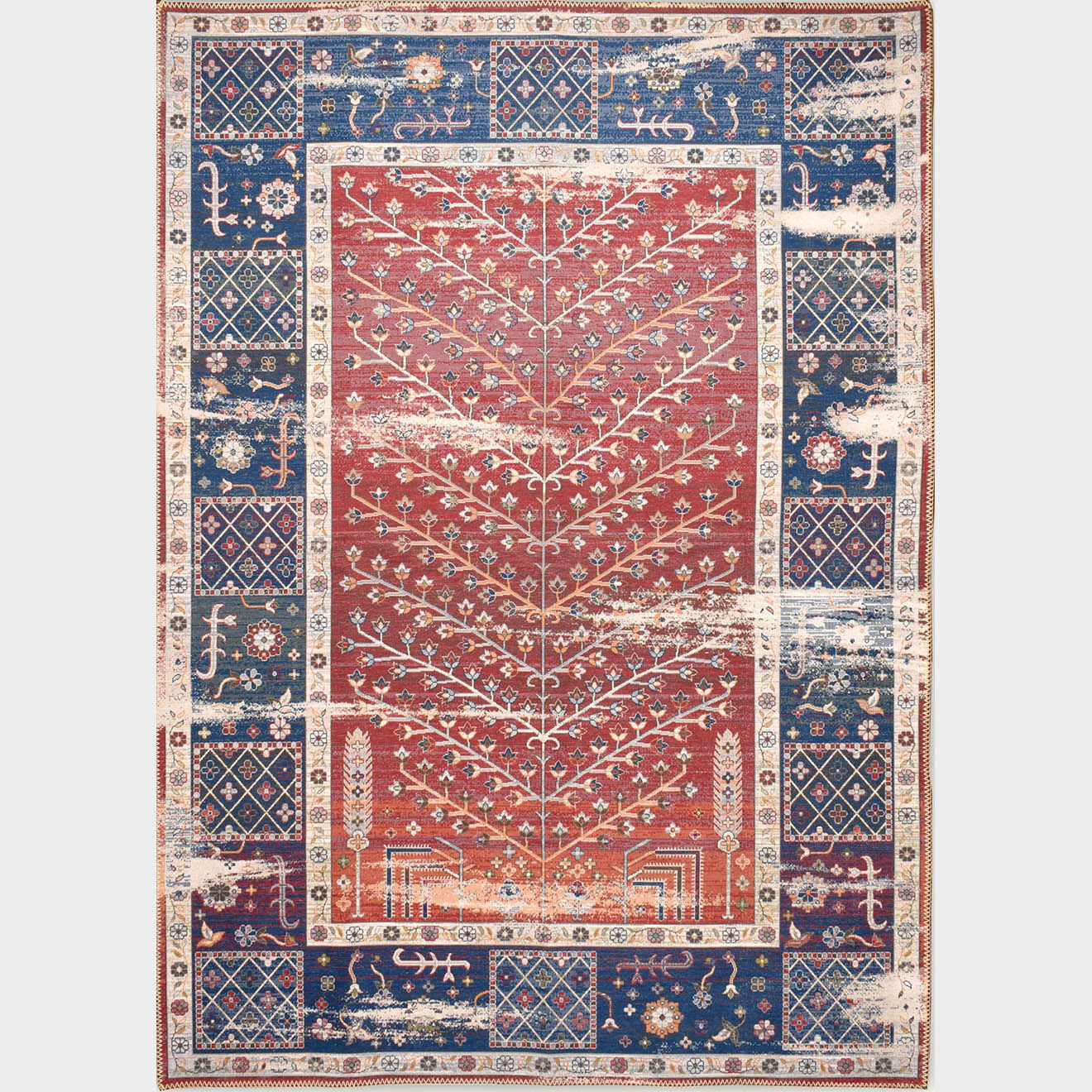 Nazar Rugs Tapis Radom 038 rouge/bleu - 200x290 cm