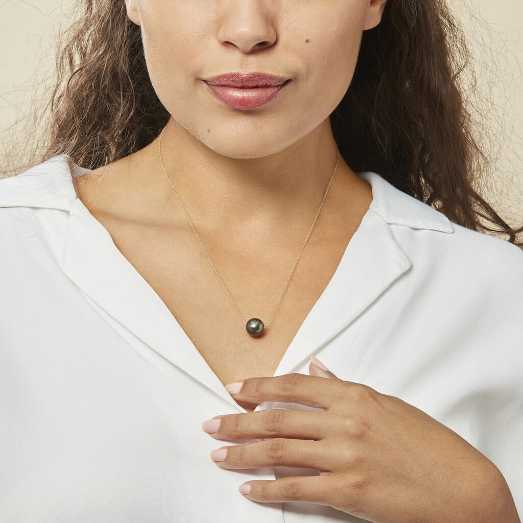 Collier Sissy Or Jaune Perle De Culture De Tahiti