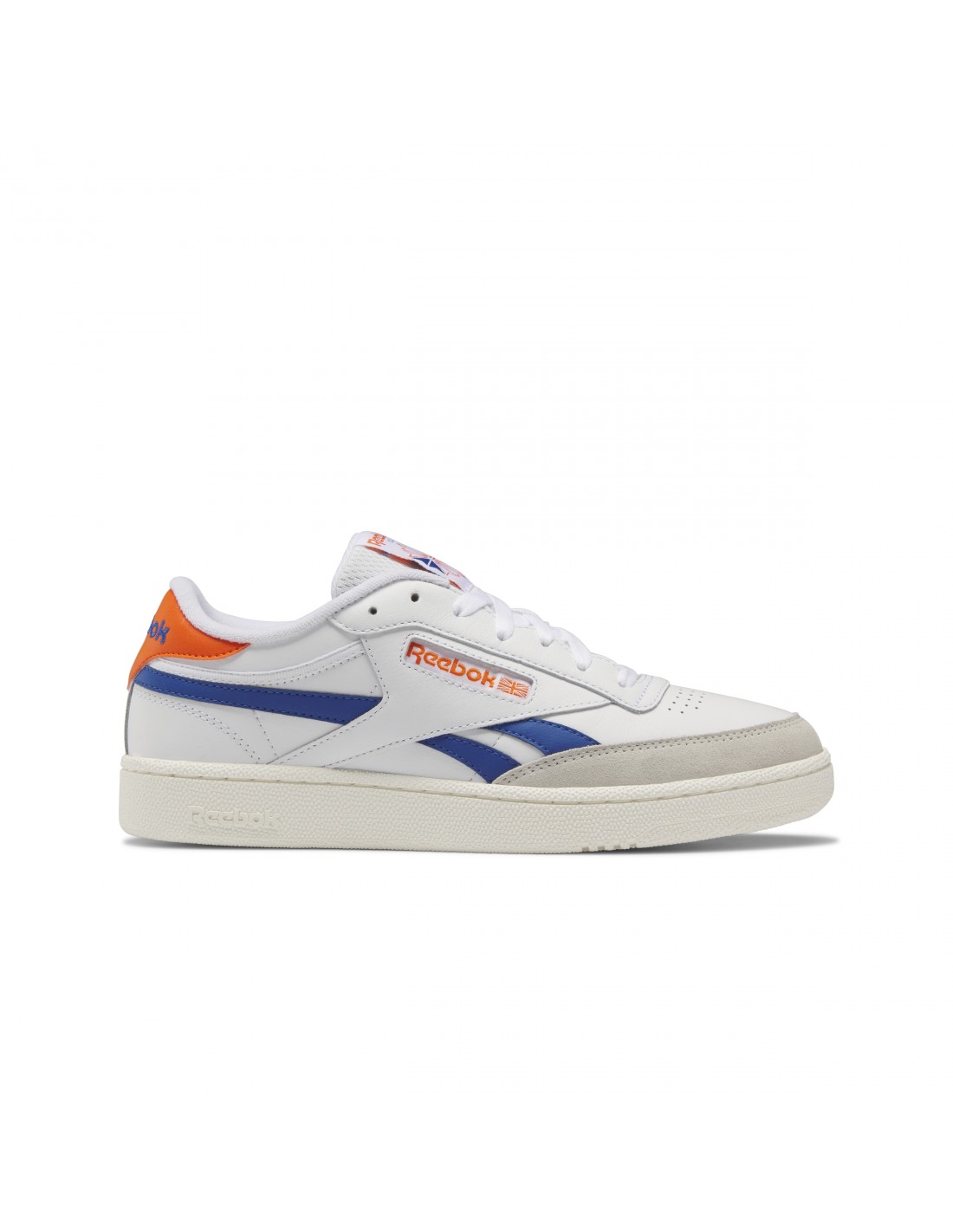 reebok sneakers homme club c revenge cuir blanc/bleu/orange