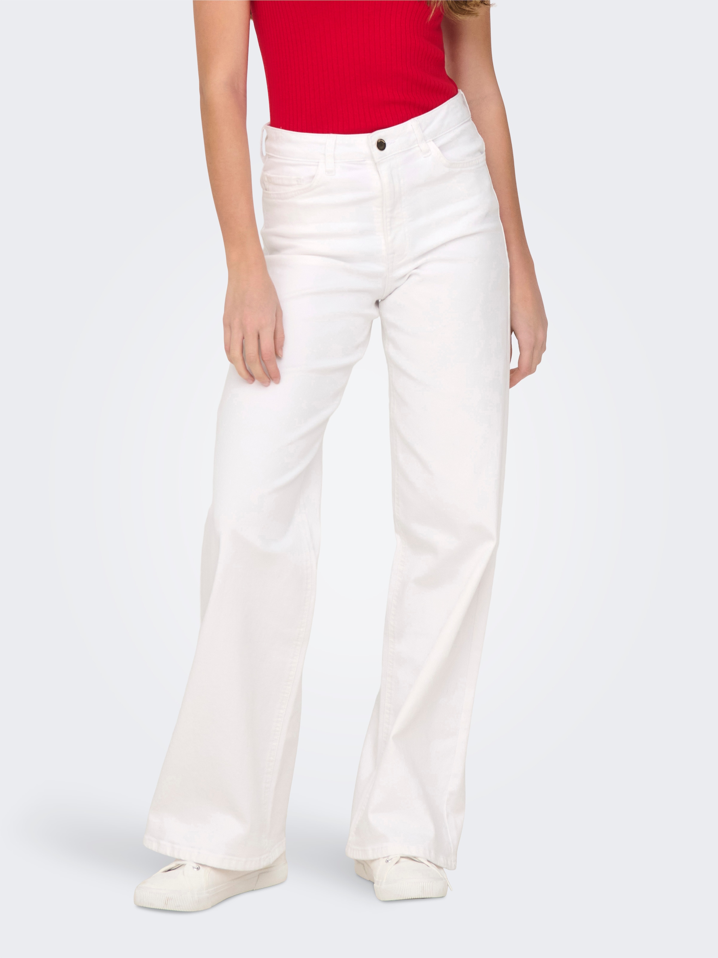 JDY High-waist-Jeans »JDYFELINA-FINA HW WIDE WHITEJNS DNM NOOS«