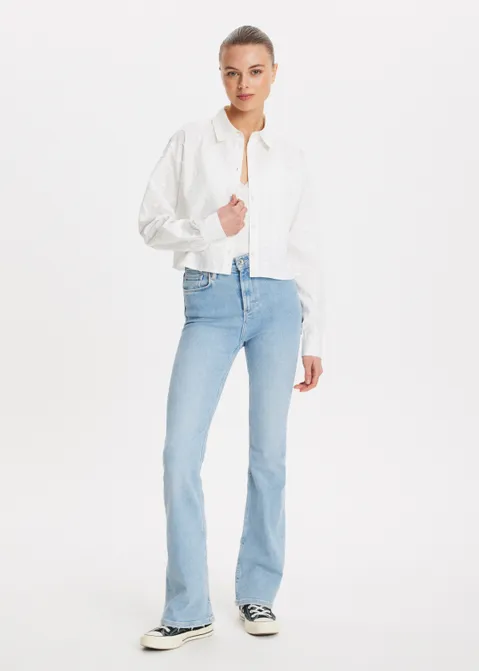 Blouse met hartjes detail off-white (WIT.O)