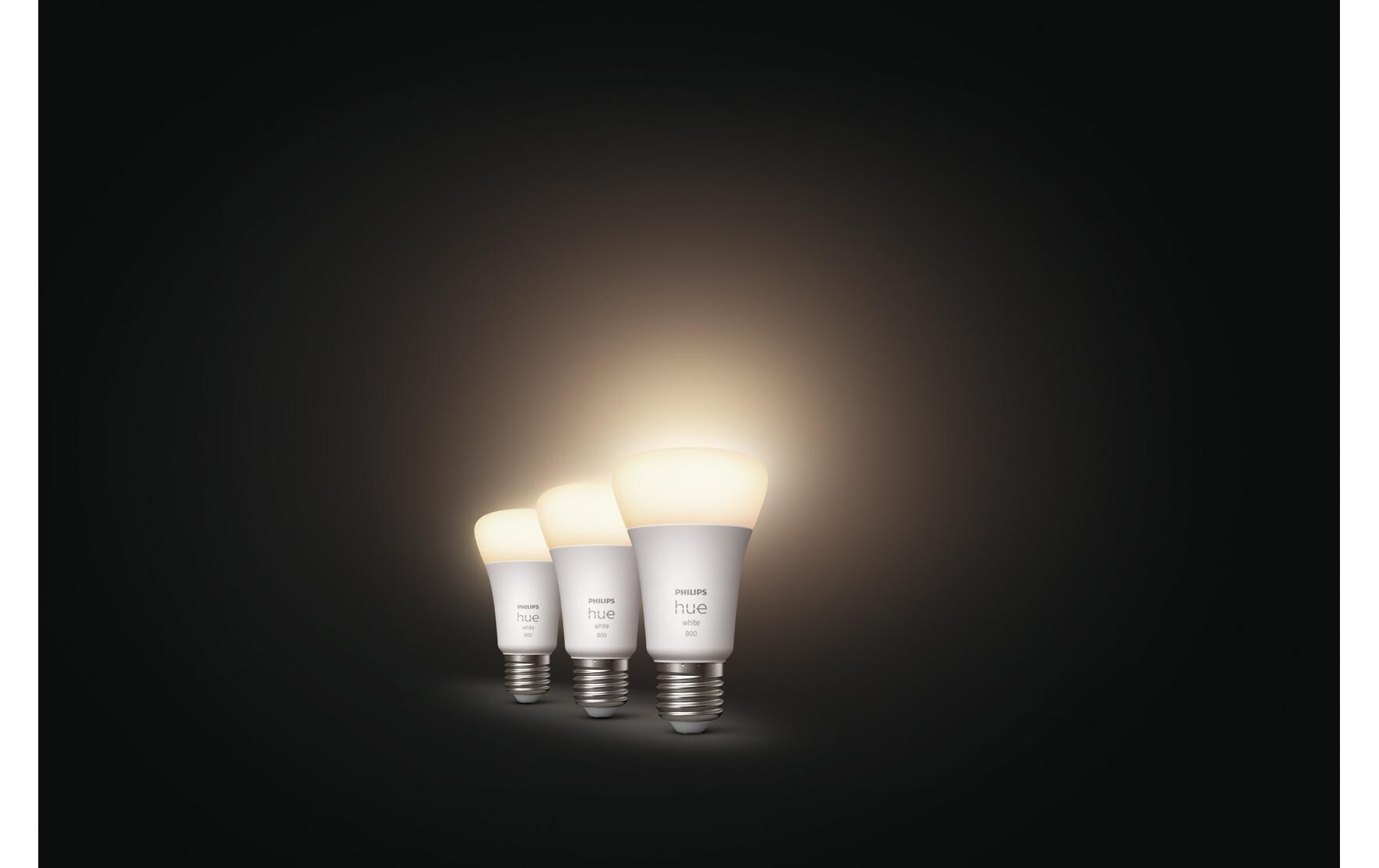 Leuchtmittel White E27 Dreierpack 3 x 800 lmPer Bluetooth steuerbares Hue E27-Leuchtmittel