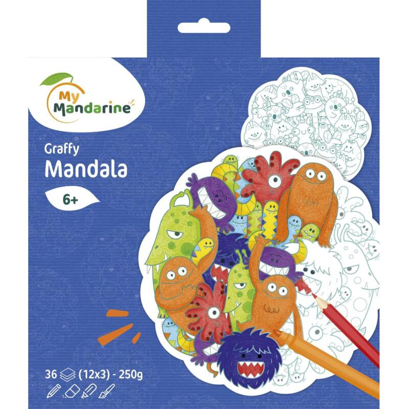 Graffy Mandala, Pêle Mêle Monstres - Bleu