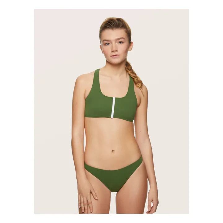 Miska Paris Haut de Maillot de Bain Zippé | Vert kaki