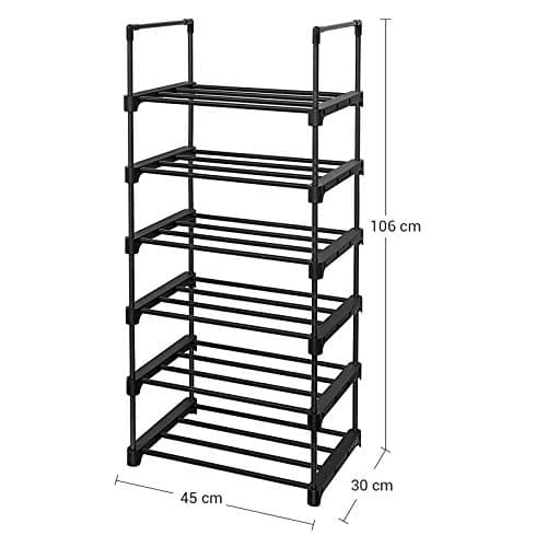 Plassbesparende skostativ med 6 hyller - solid strykejern
