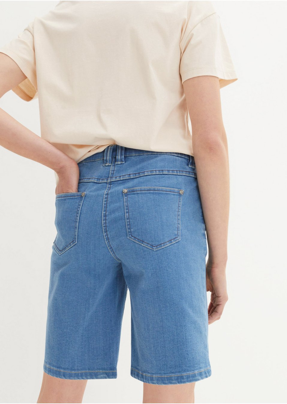 Bermuda en jean extensible avec taille confortable