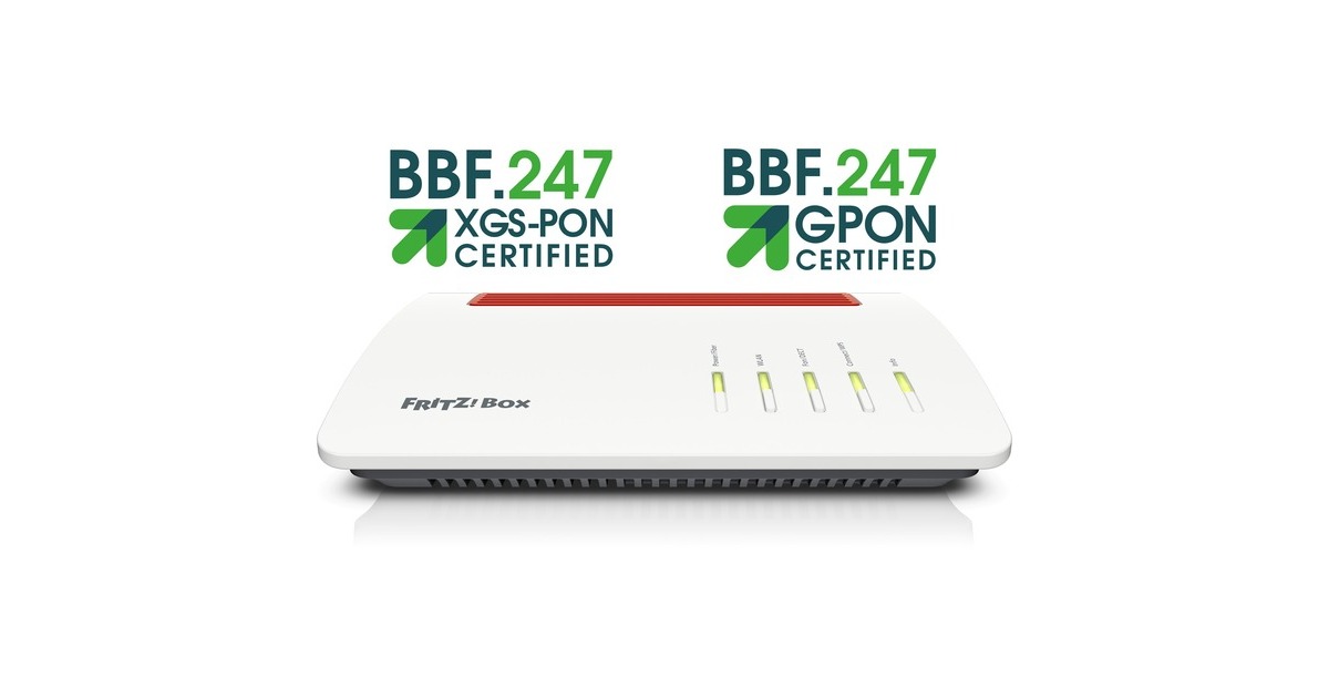 FRITZ!Box 5590 Fiber XGS-PON router  (Wit/rood, Mesh Wi-Fi)