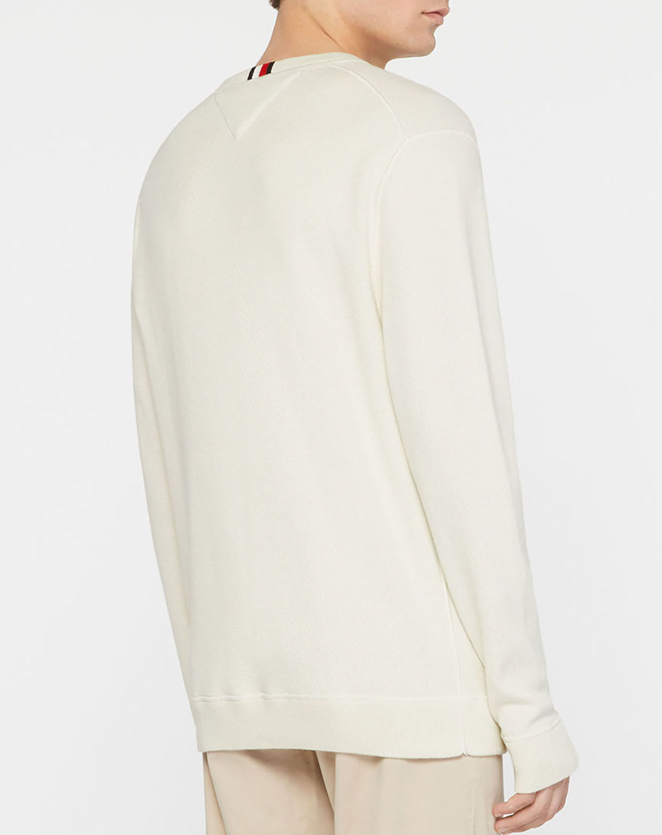Tommy Hilfiger Pull 100% Coton Bio structured graphic écru