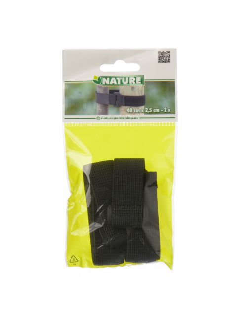 Nature Klittenboomband - Klim-En Geleide Artikel - 2.5x40 cm Zwart 2 stuks