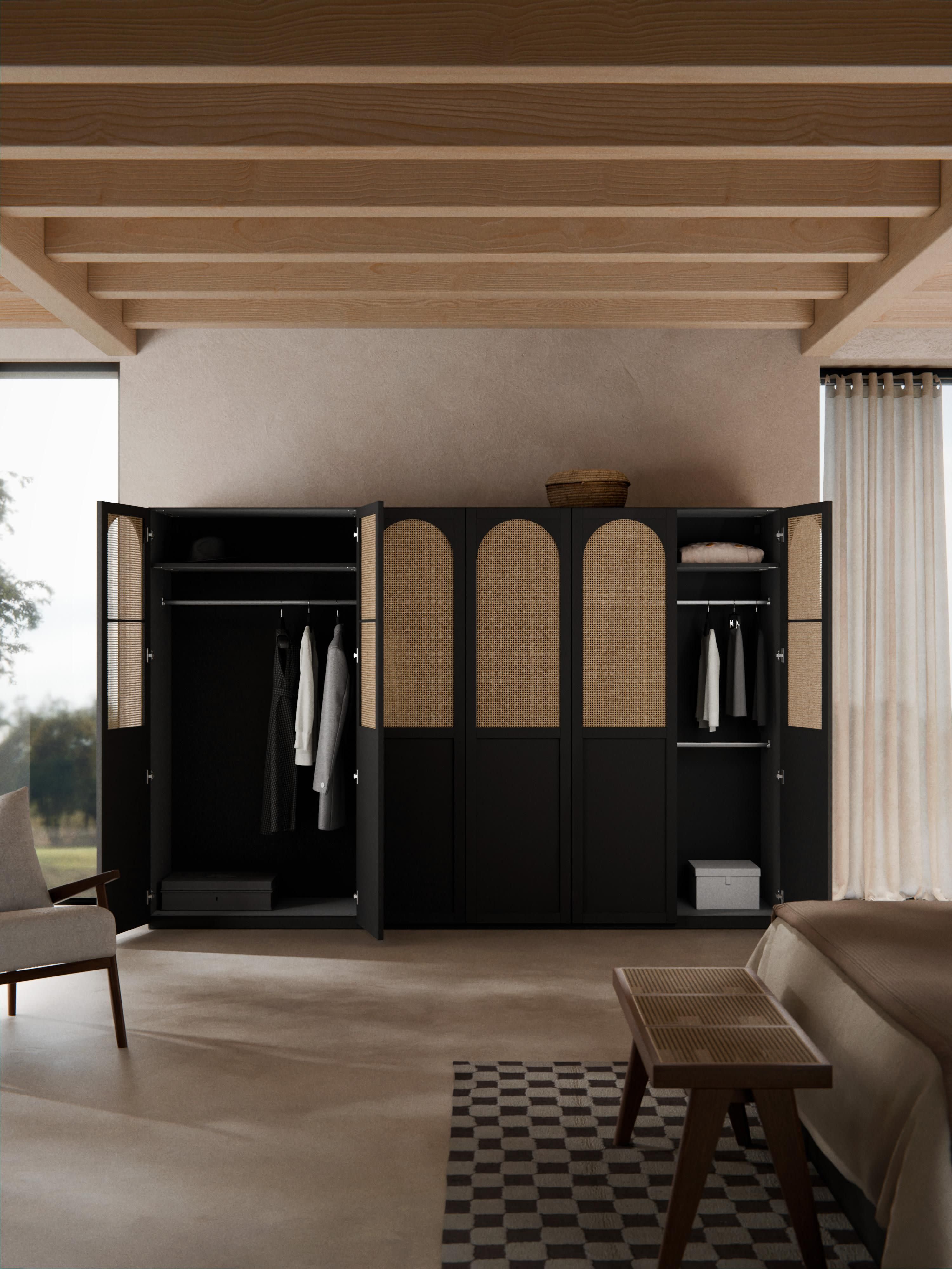 Modulaire draaideurkast Jeanne, 300 cm breed, diverse opties