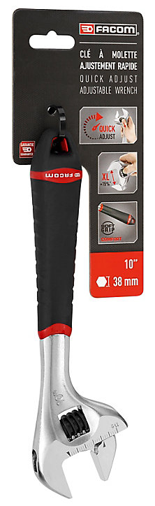 Clé à molette ouverture maximale 41 mm Facom 101.12GPB en acier L.301 mm