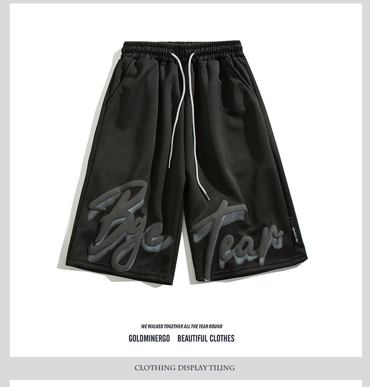 Yelmenor - Shorts met trekkoord en letters