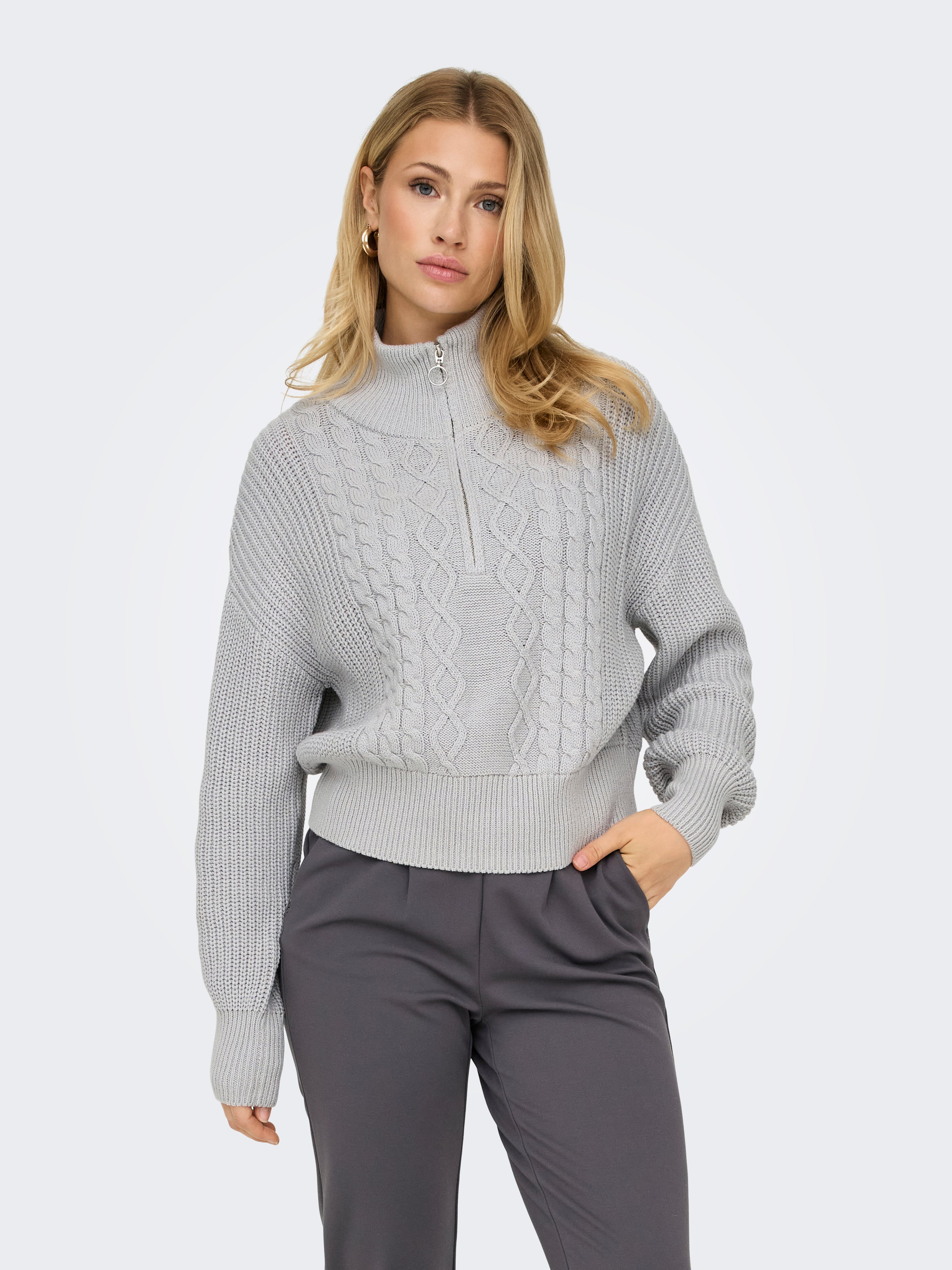 ONLDORITTA Strickpullover Light Grey Melange