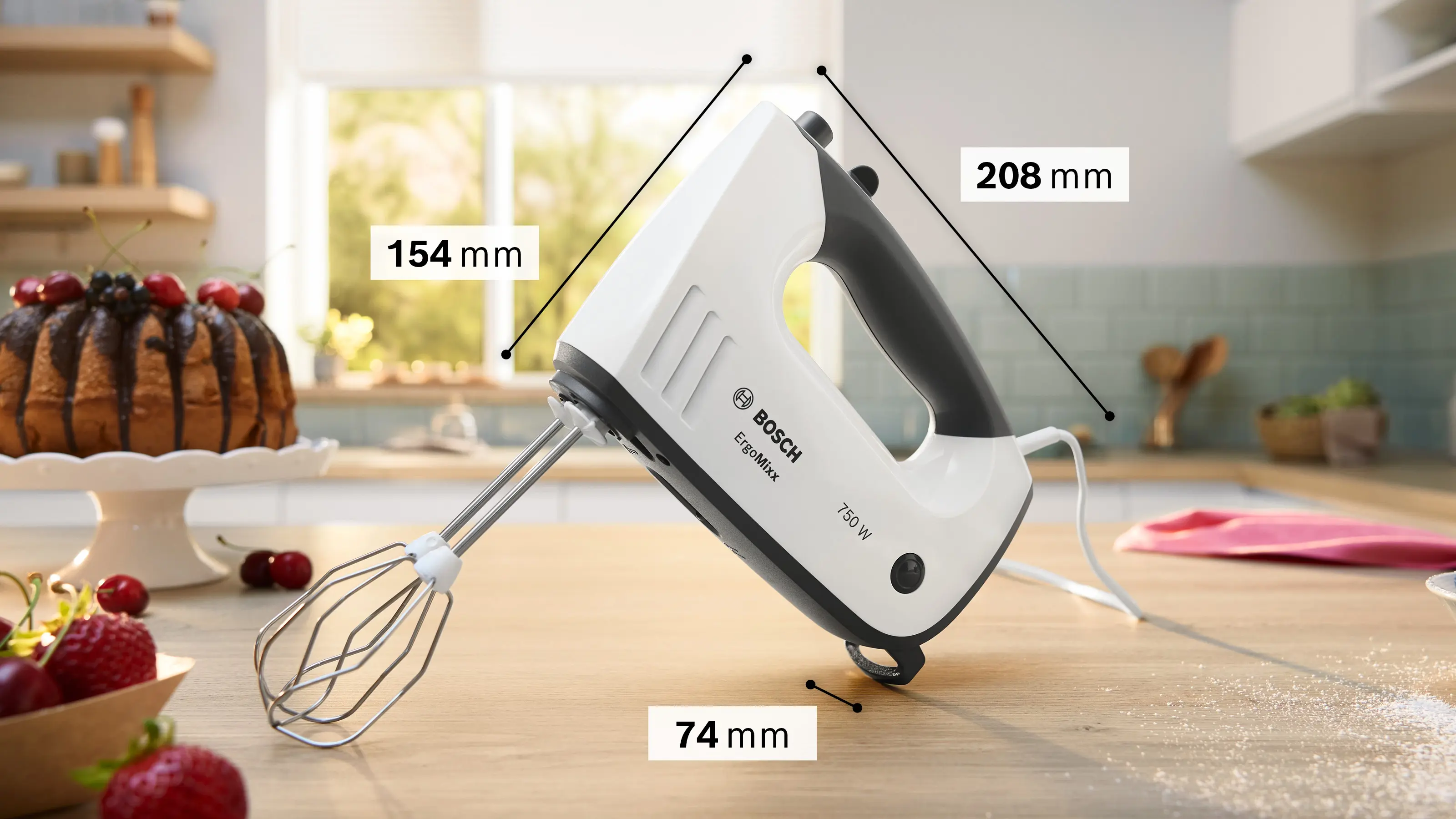 MFQ37400 Handmixer ErgoMixx 750 W Wit, Grijs