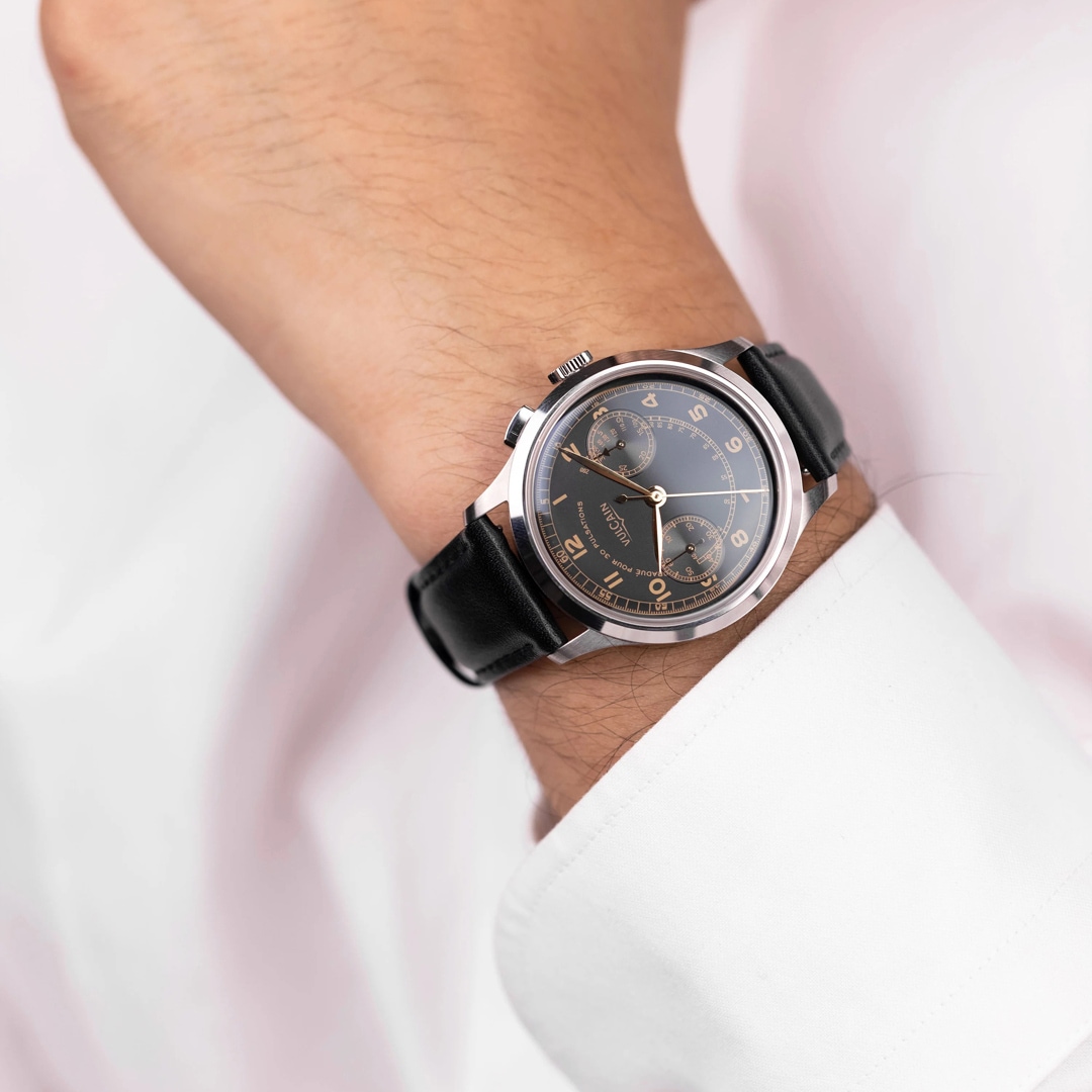 Vulcain Monopusher Heritage Black 39mm