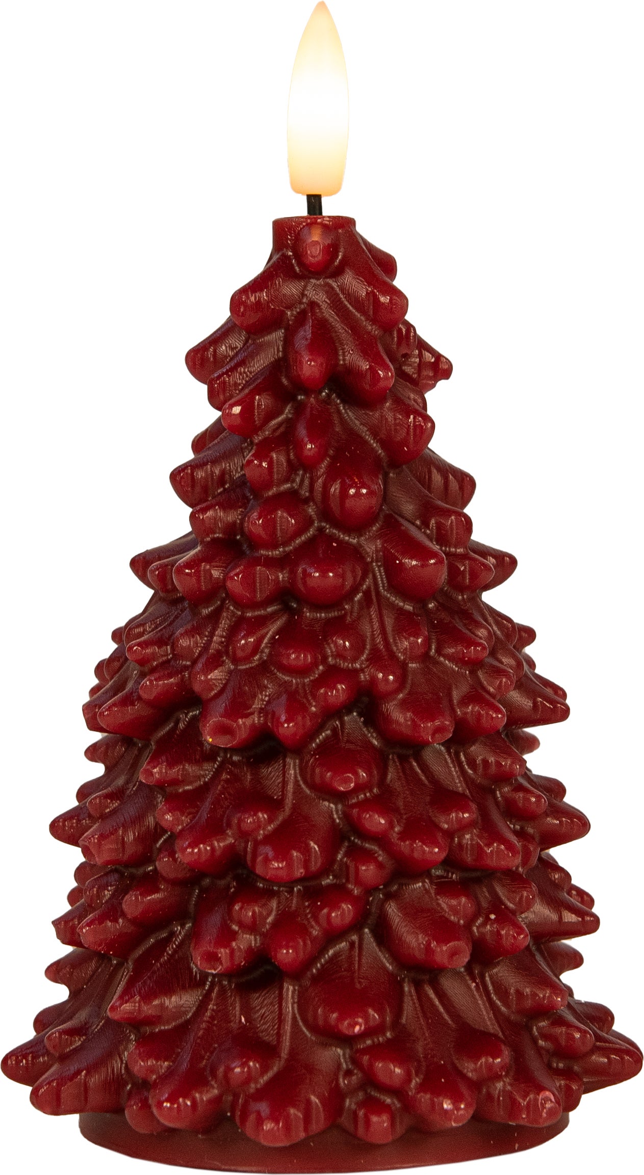 Anna's Collection LED stompkaars Tambu kerstboom bordeaux D 9,5 H 15 cm