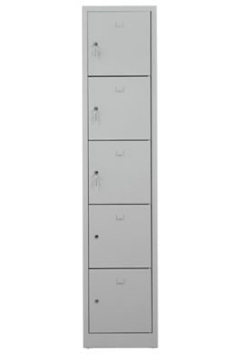 PROREGAL Falcon Kleine Lockerkast (H x B x D): 190 x 41 x 45 cm, Cilinderslot, Grijs