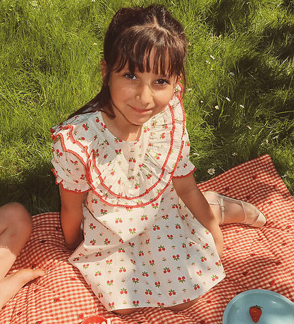 Flöss Kleid - Sofia - Soft White Berry m. Spitze
