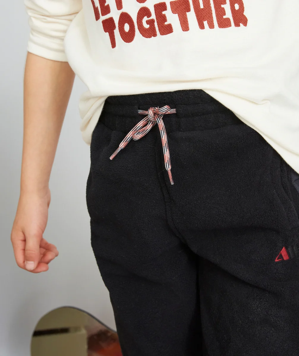PANTALON DE JOGGING NOIR EN POLAIRE GARÇON