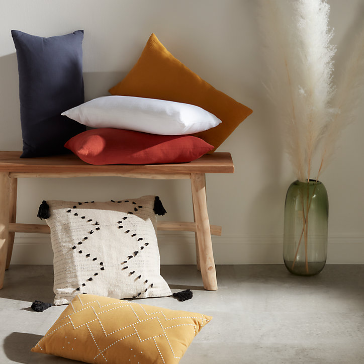 Coussin Osiris L.50 x l.30 cm bleu foncé GoodHome