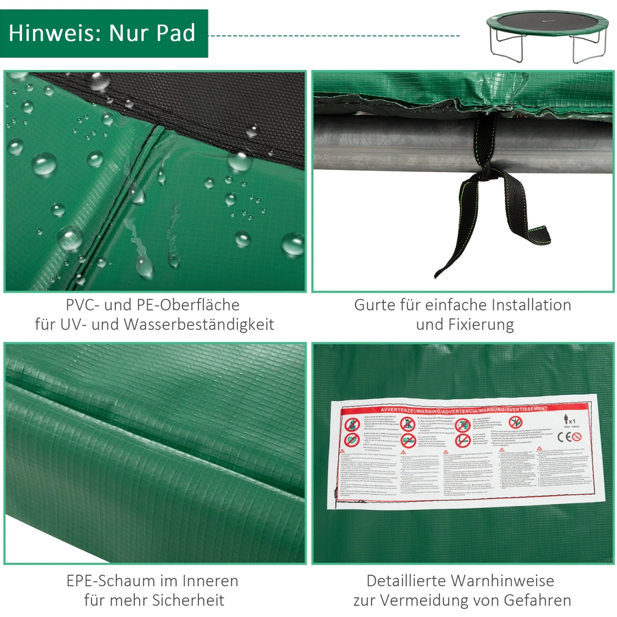 Outsunny Randabdeckung für Trampoline grün