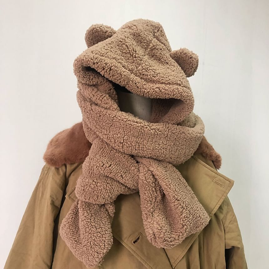 HATHOT - Ear Teddy Hooded Sjaal