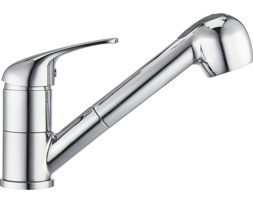 Keukenkraan met handdouche, chroom glanzend