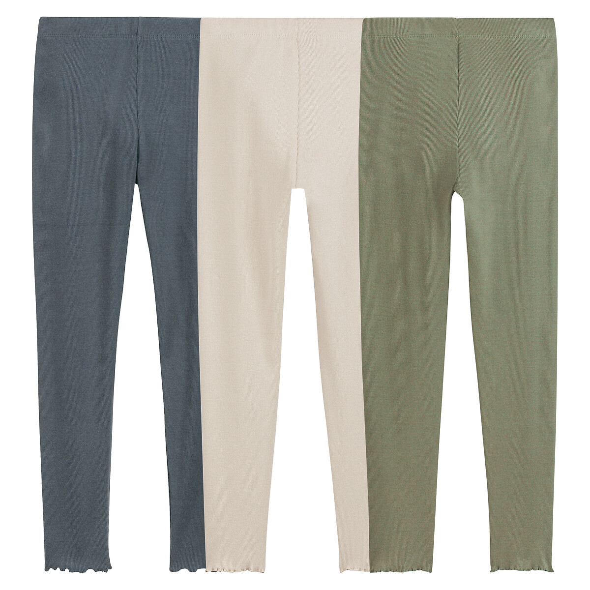 COLEÇÃO LA REDOUTE<br>Conjunto de 3 leggings caneladas