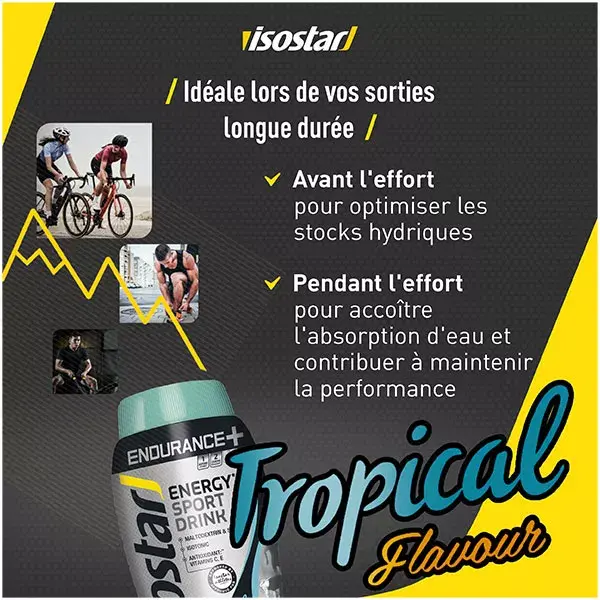 Bebida energética Isostar Endurance+ Energy Sport Tropical 790g