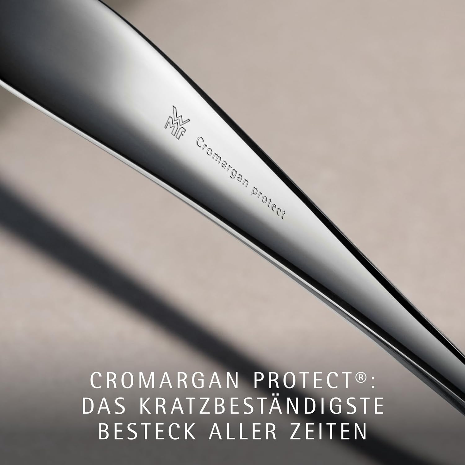 WMF Virginia Besteck Set 12 Personen, 66 teilig, 60 Teile mit Servierbesteck, Hohlheftmesser, Cromargan protect teilmattiert, kratzbeständig